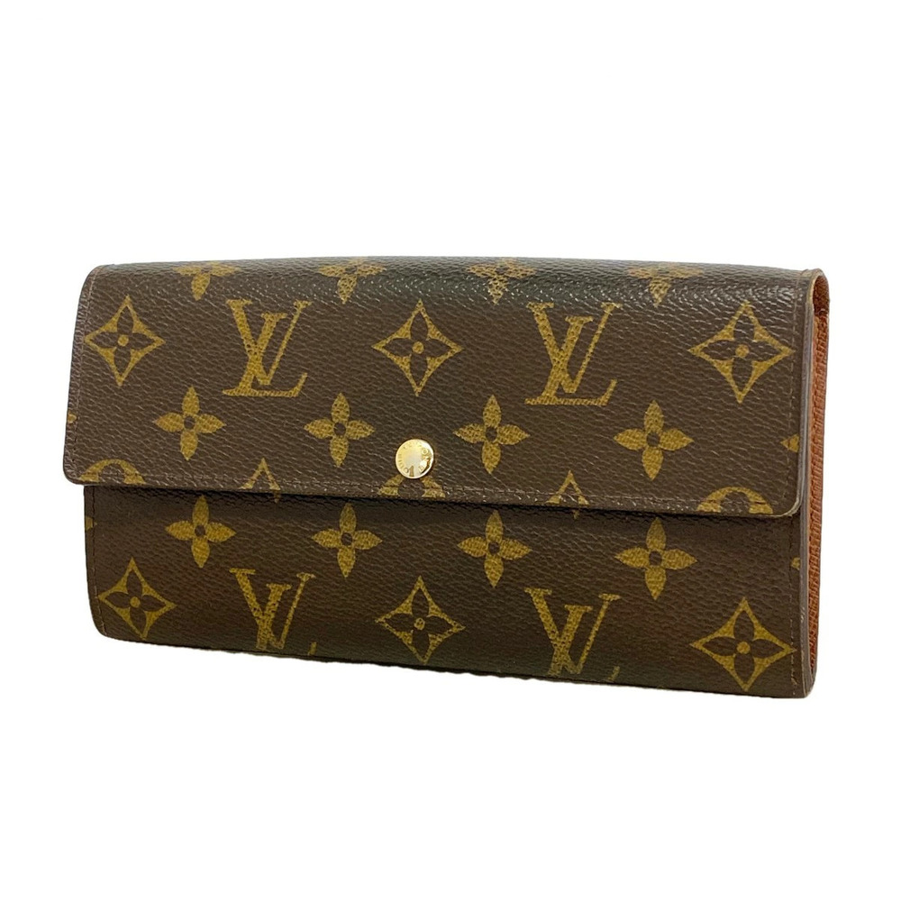 Louis Vuitton Monogram Portefeuille Sarah Long Wallet Brown